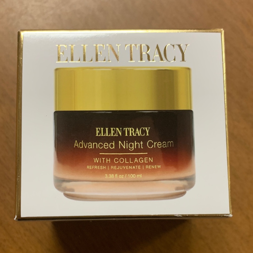 Ellen Tracy Advanced Night Cream - Gold and Bronze Jar NIB